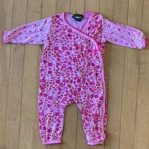 Baby Girl OILILY pink teapot flower onesie one-piece romper 68cm 9 months 6-9